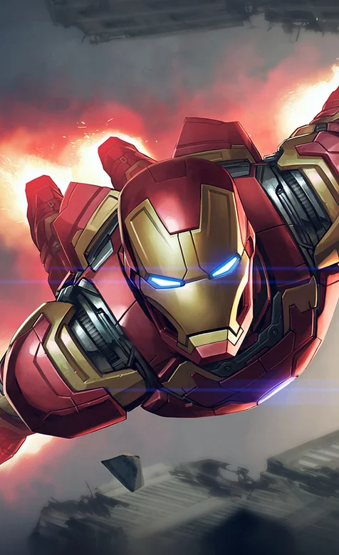 帅气钢铁侠飞行中的手机壁纸