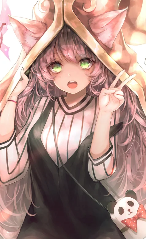 戴奇特帽子的大眼动漫二次元女人物高清手机壁纸