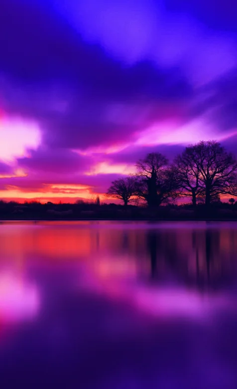 高清蓝橙彩霞的超唯美风景手机壁纸