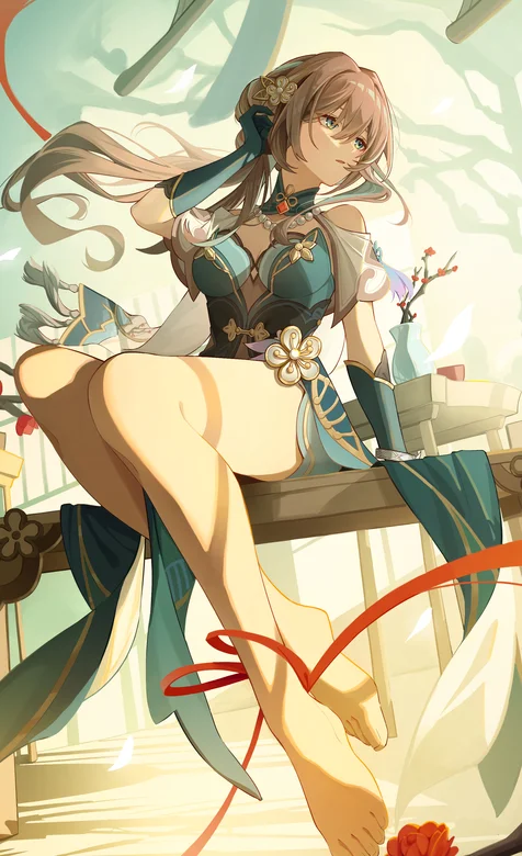 阮梅，坐着的阮梅妖娆手机壁纸