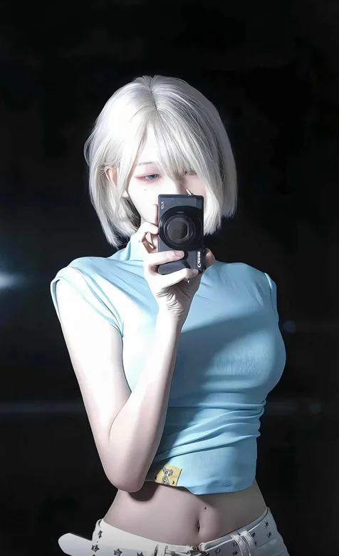 白色头发的小姐姐酷酷的手机壁纸