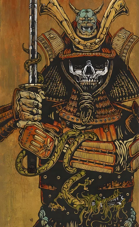 日本的武士插画手机壁纸