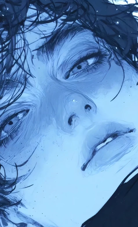 蓝调艺术风人物肖像·暗黑写意感 原创插画高清无水印