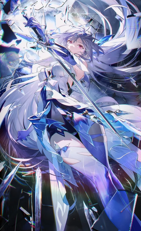 琪亚娜·剑破晶界 二次元炫光风 高画质战斗壁纸