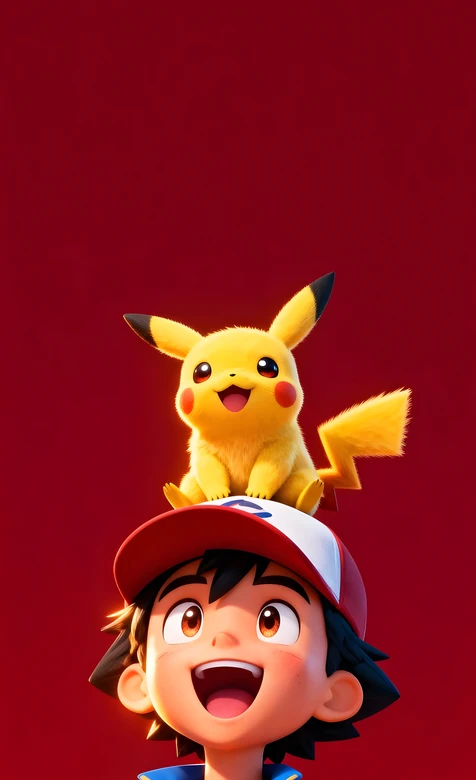 小智·皮卡丘 国漫风宝可梦冒险手机壁纸